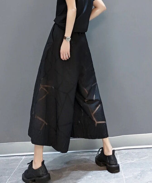 Sheer Pattern Wide Pants